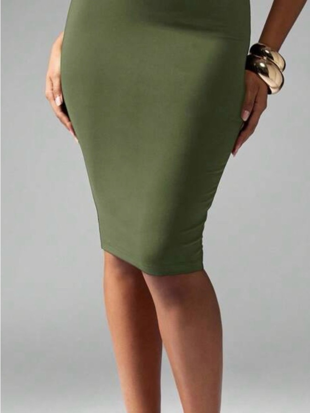Missguided Olive Green Stretch Pencil Skirt US 6